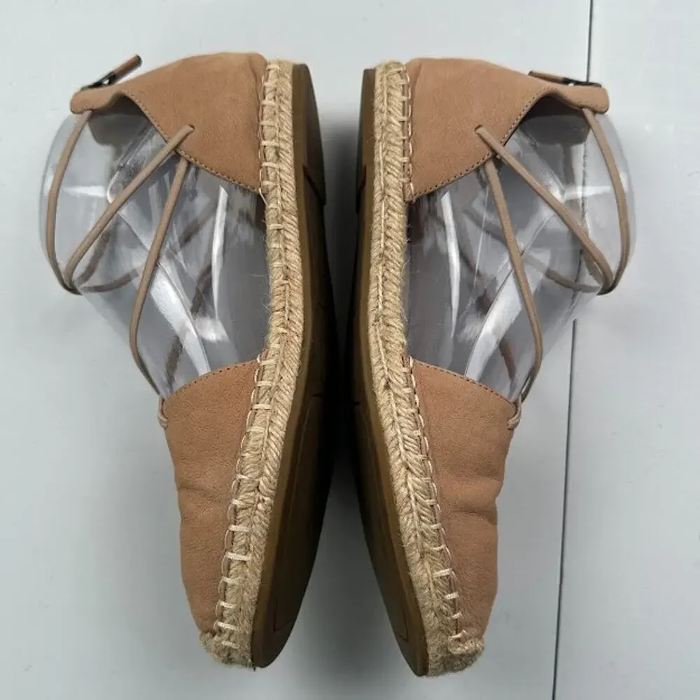 Eileen Fisher Sandals Womens 6.5 Tan Lace Espadrille Resort Quiet Luxury Boho - Picture 7 of 13
